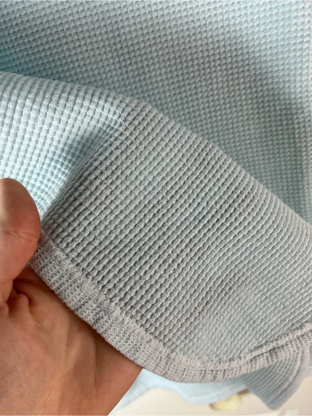 Baby Morgan Solid Light Blue Thermal Blanket Waffle Weave USA Made 100% Cotton